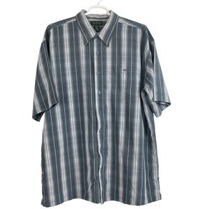 00694 David Taylor Men's‎ 2XLT Plaid SS Button Down Shirt Luxury Microfiber